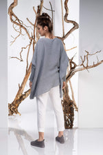 Asymmetric Knit Sweater in Gray - Visibleart