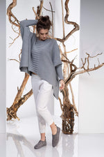 Asymmetric Knit Sweater in Gray - Visibleart